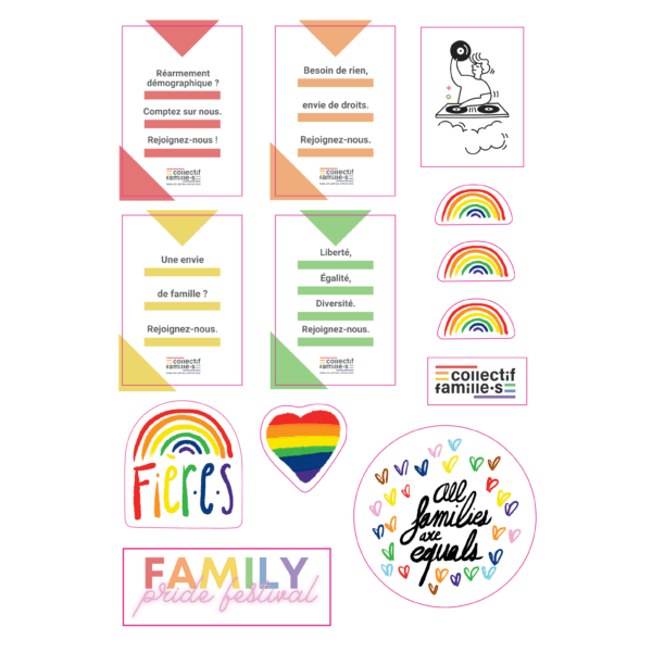 Planche de 13 Stickers campagne d'affichage